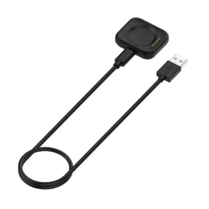 Habicare TWS smartwatch charging cable designed for Oppo Watch Series, shown connected to a smartwatch.