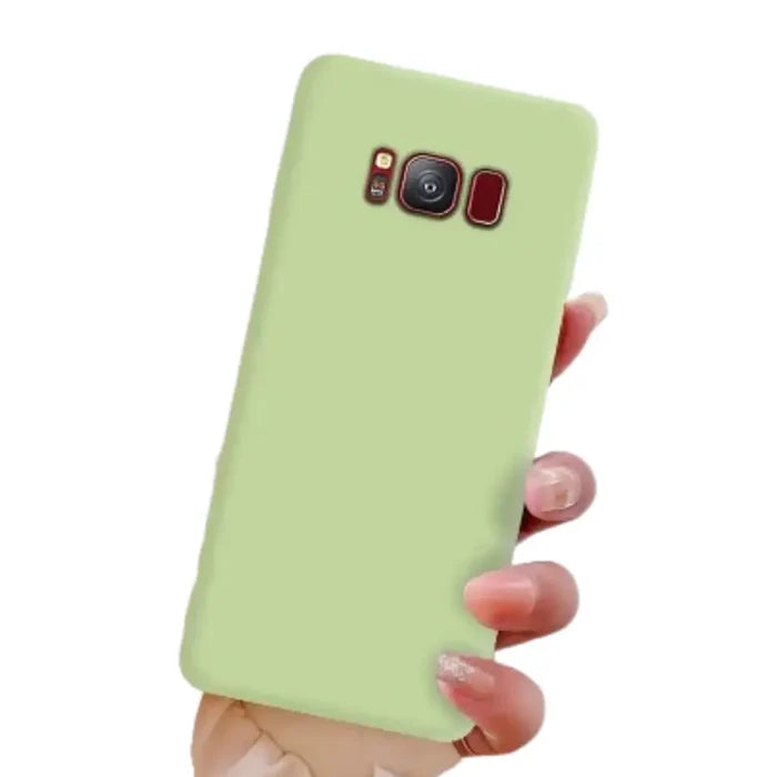 Green soft silicone cover for Samsung Galaxy Note and S Series by 9eight5, designed for a snug fit and protection.
