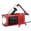 Habicare solar powered hand crank survival radio with AM/FM, NOAA weather, and built-in flashlight for emergency use