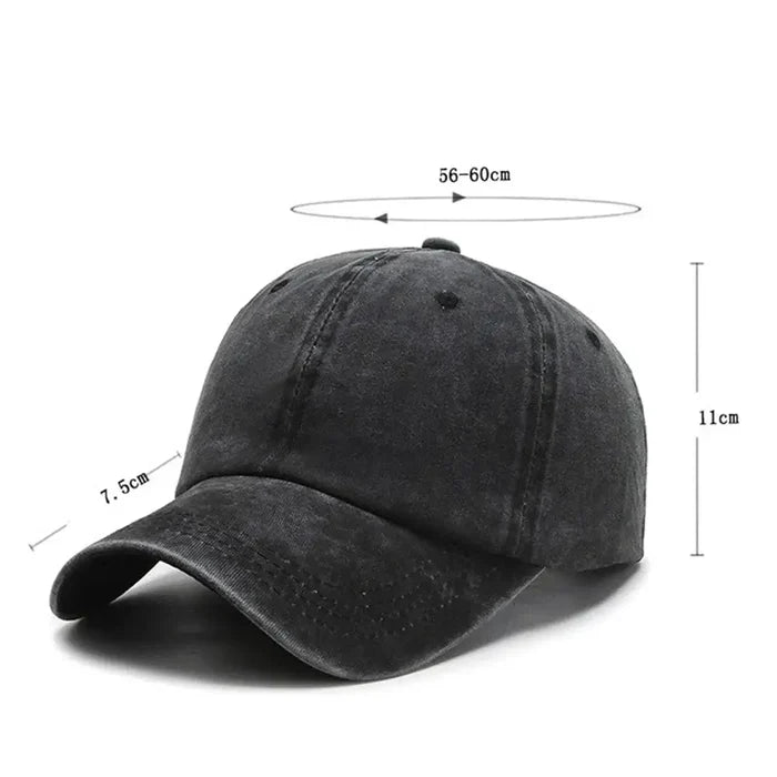 Solid Habicare baseball cap in five colors, featuring a classic design and adjustable strap, shown from front view.