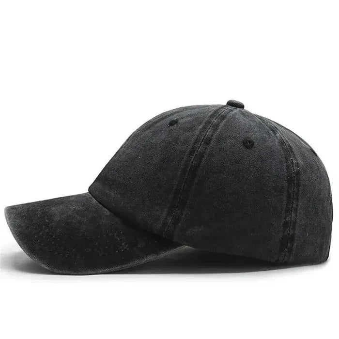 Habicare solid baseball cap in five colors, adjustable SS style, featuring a classic rounded crown and curved brim.