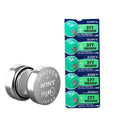 Sony 377 SR626SW watch batteries in a 5-pack, small silver batteries for wristwatches, compact and portable.
