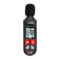 Digital sound level meter by Habicare, HBC brand, showing a display screen measuring noise levels in decibels.
