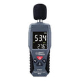 9eight5 sound level noise meter measuring decibels from 30 to 130dB, handheld tool for noise level testing and analysis.