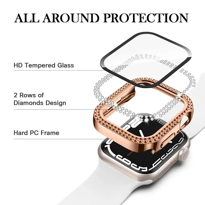 Habicare Sparkle protective case for Apple Watch Series 7, 8 & 9 (41mm), TWS style with glittery design for Apple Watch 41mm.