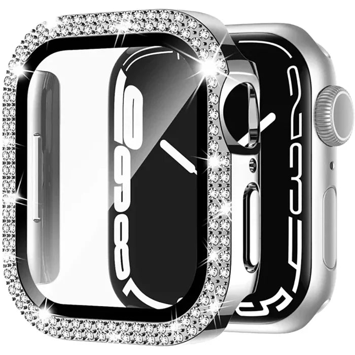 Habicare Sparkle Protective Case for Apple Watch Series 7, 8 & 9 45mm, TWS, with glittery design and durable coverage.