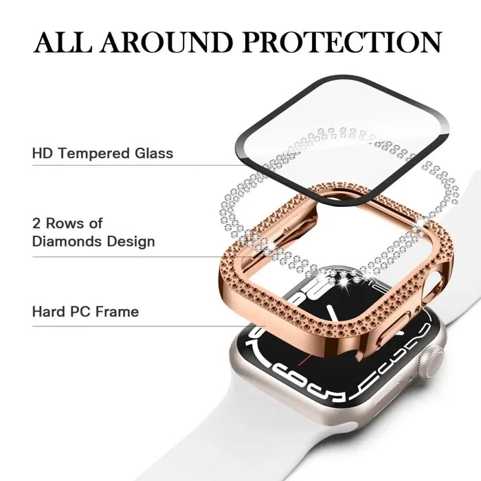 Sparkle Habicare protective case for Apple Watch SE 40mm Series, TWS style with glittery finish and durable cover.