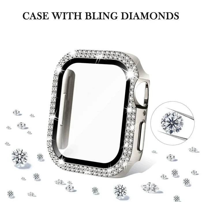Habicare Sparkle protective case for Apple Watch Series 10 42mm, TWS style with glittery design and durable fit.