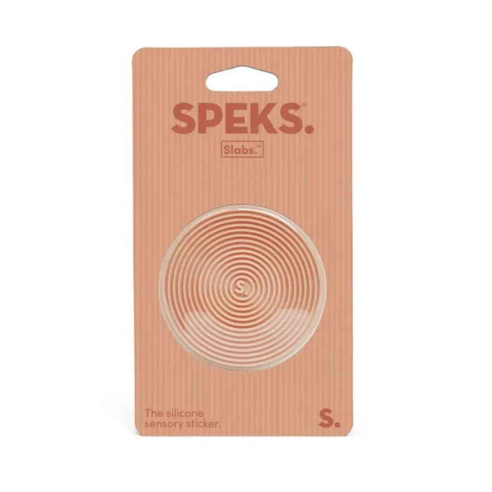 Speks Slabs Silicone Sensory Sticker - Groove Circle Orange