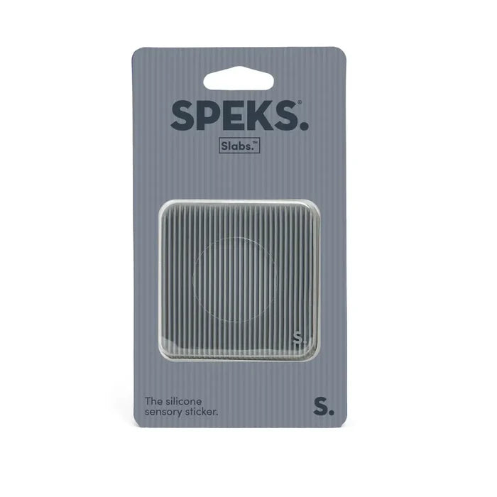 Speks Slabs Silicone Sensory Sticker - Groove Square Gray