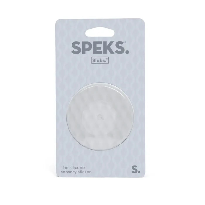 Speks Slabs Silicone Sensory Sticker - Mesh Circle Light Gray