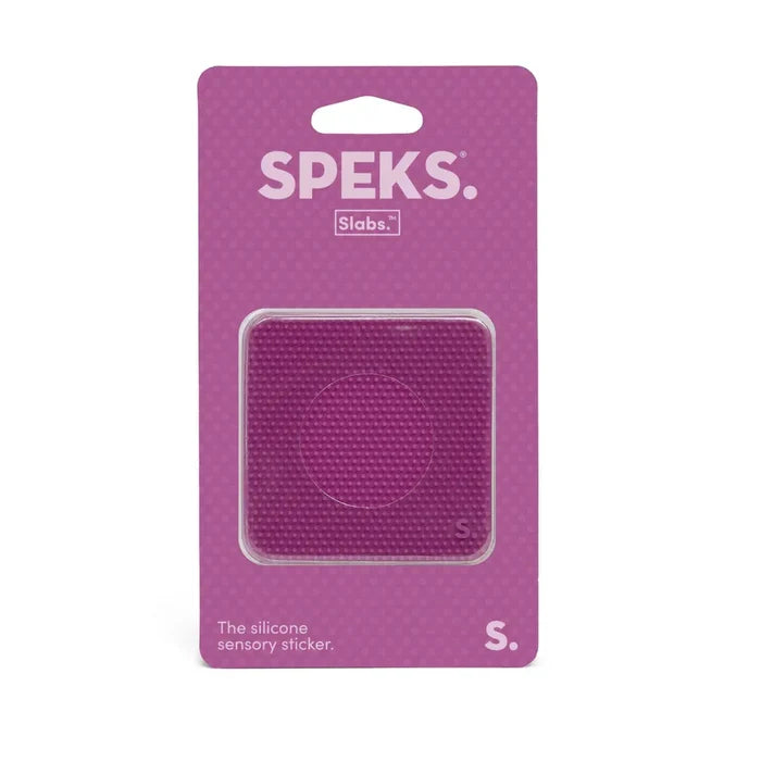 Speks Slabs Silicone Sensory Sticker - Static Square Dark Pink