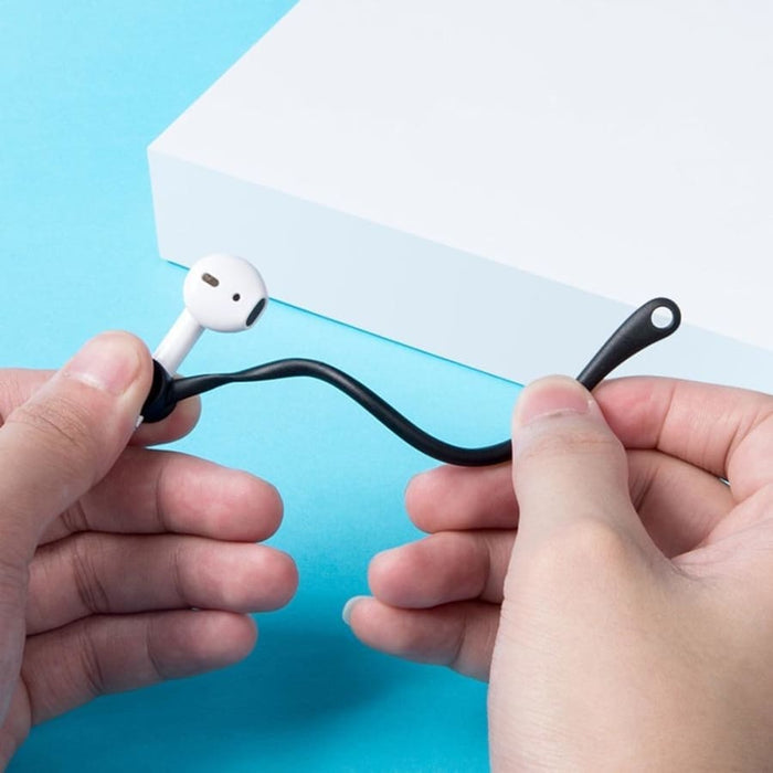 Black Sport Earphone Hooks by 9eight5, lightweight electronic accessories that secure earbuds during active workouts.