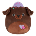 Squishmallow 8 Inch Rico the Brownie Chocolate Lab with Hearts Valentine Plush Toy *FINAL SALE*