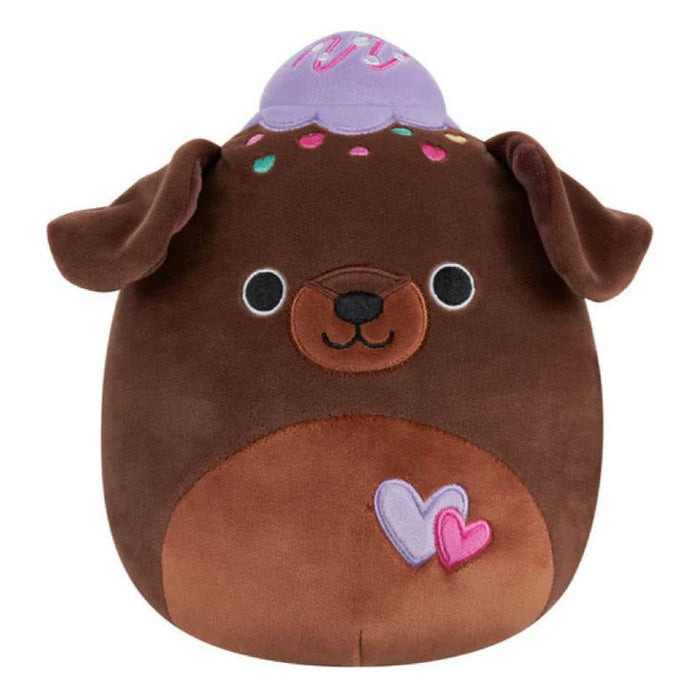 Squishmallow 8 Inch Rico the Brownie Chocolate Lab with Hearts Valentine Plush Toy *FINAL SALE*