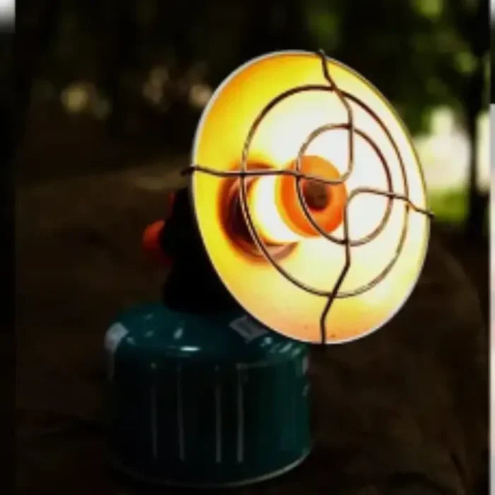 Stainless steel camping heat lamp by Habicare, compact outdoor heater with stainless steel construction for camping and outdoor use.