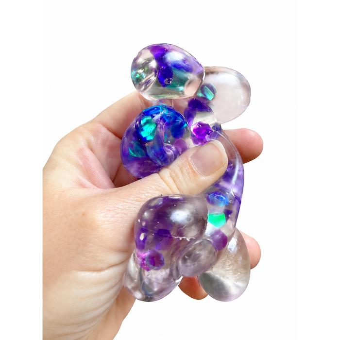 Sugar Gel Squishy 3.5 Inch Sparkle Balloon Dog Maltose Filled Sensory Toy - Assorted