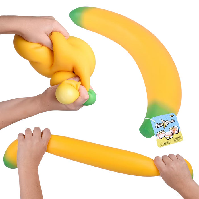 Sunny Days Laffy Snacks 14 Inch Squishy Banana Stretchy Sensory Toy