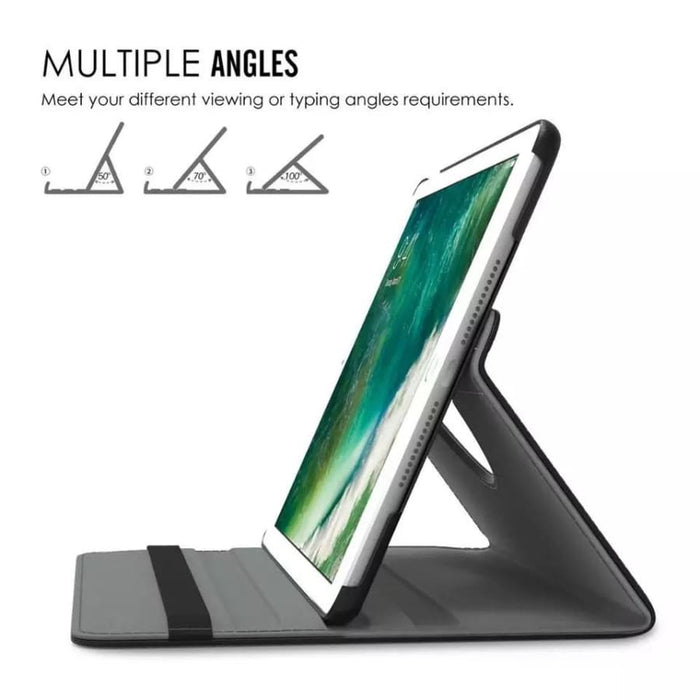 Black synthetic leather cover for iPad Air 4th & 5th gen 10.9-inch, designed by 9eight5, showing front view with flap closure.