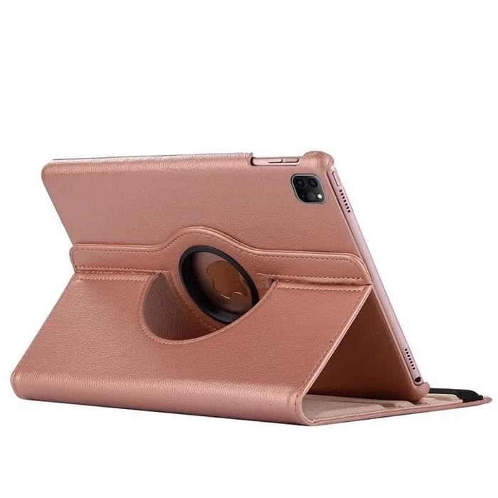 Rose gold synthetic leather cover for iPad Pro 12.9” 4th gen by 9eight5, showing the stylish protective tablet case.