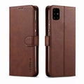 Brown synthetic leather flip case for Samsung Galaxy S21 by 9eight5, featuring card slots and secure cover.