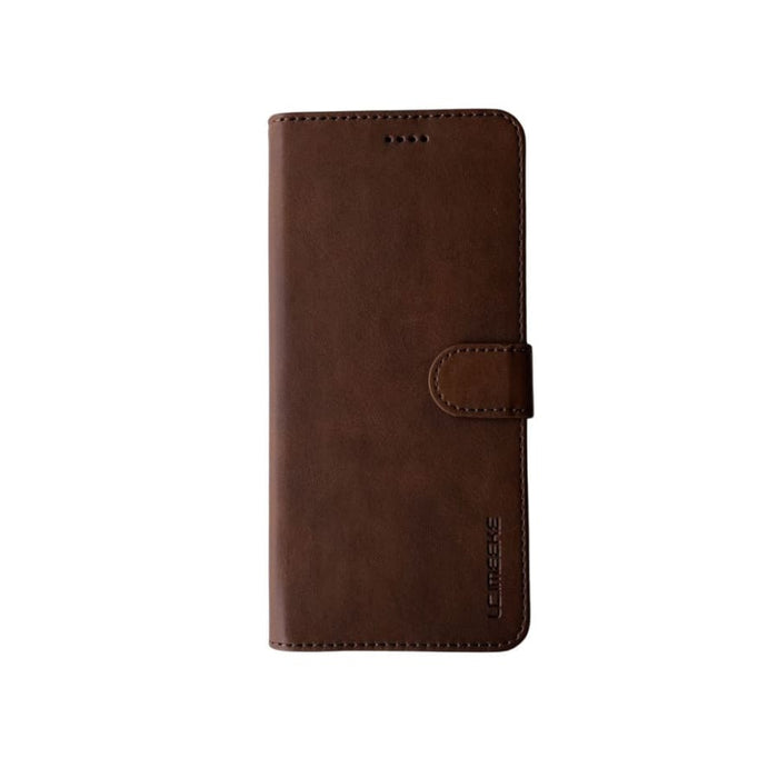 Brown synthetic leather flip case for Samsung Galaxy S21 Ultra by 9eight5, featuring a sleek design and protective cover.