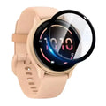 Set of five Habicare tempered glass screen protectors for Garmin Vivoactive 6 smartwatches, offering durable, clear protection.