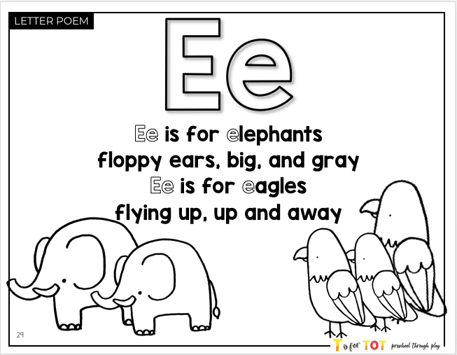 Toddler & Preschool | Letter Ee Curriculum.
