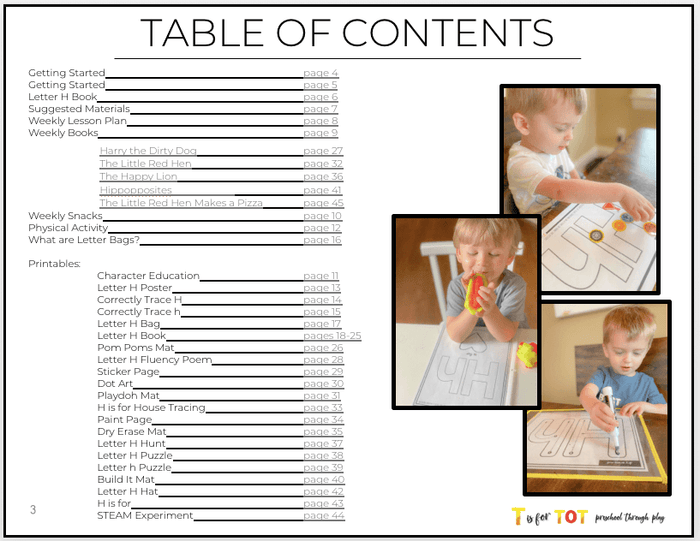 Toddler & Preschool | Letter Hh Curriculum.