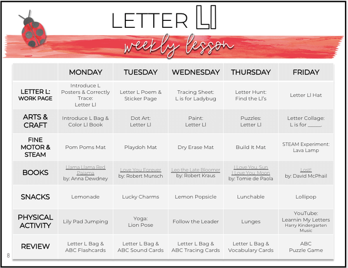Toddler & Preschool | Letter Ll Curriculum.