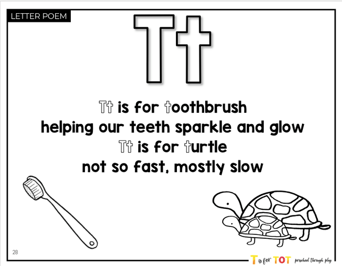 Toddler & Preschool | Letter Tt Curriculum.