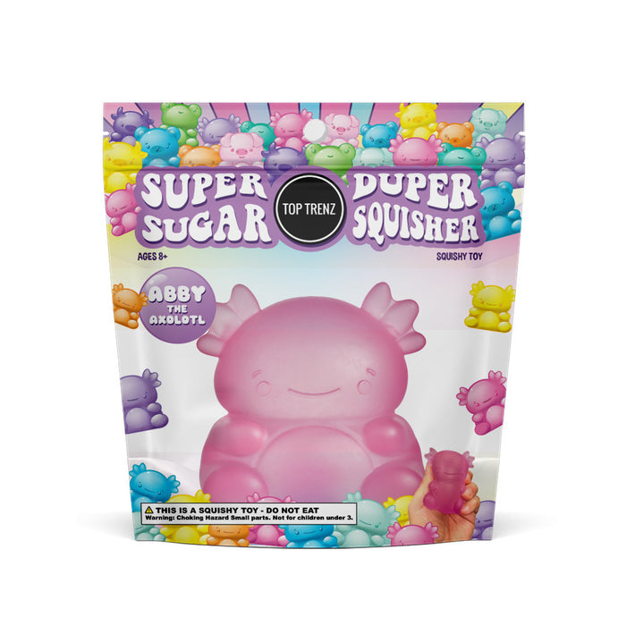 Top Trenz Abby the Axolotl Super Duper Sugar Squisher - Squishy Sensory Toy - Assorted