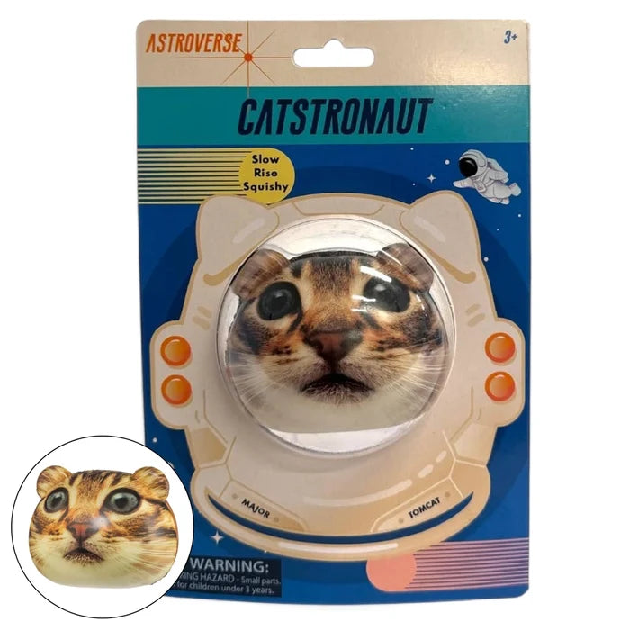 Toysmith Astroverse Catstronaut 5 Inch Slow Rise Squishy - Sensory Fidget Toy