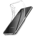 Clear transparent case for Samsung Galaxy S series by 9eight5, providing slim protection and showcasing the phone's design.