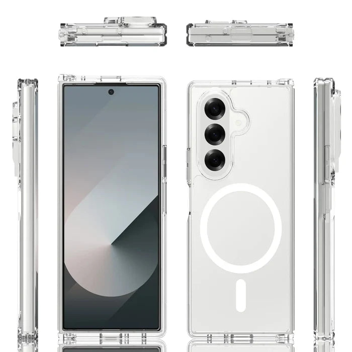 Clear 9eight5 phone case for Samsung Galaxy Z Fold7 by Habicare, showing the transparent design and fit for the foldable phone.