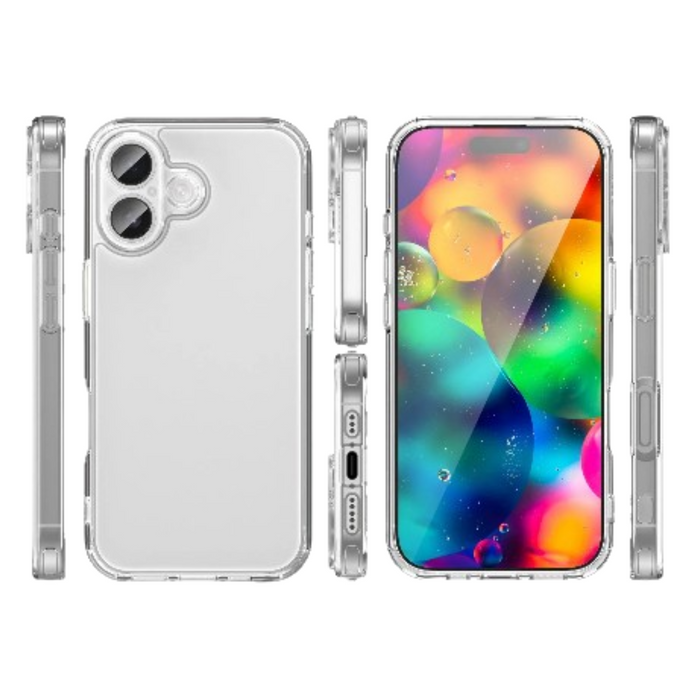 Clear 9eight5 protective case for iPhone 17, 17 Air, 17 Pro, and 17 Pro Max by Habicare, showing slim, transparent design.