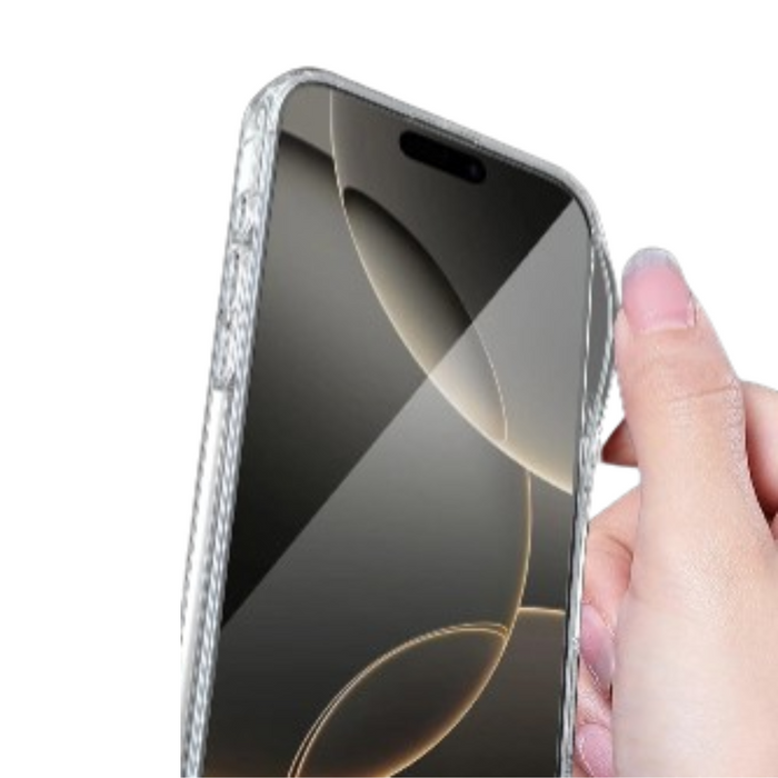 Clear protective case for iPhone 17, 17 Air, 17 Pro, and 17 Pro Max by Habicare, showcasing a slim, transparent design.