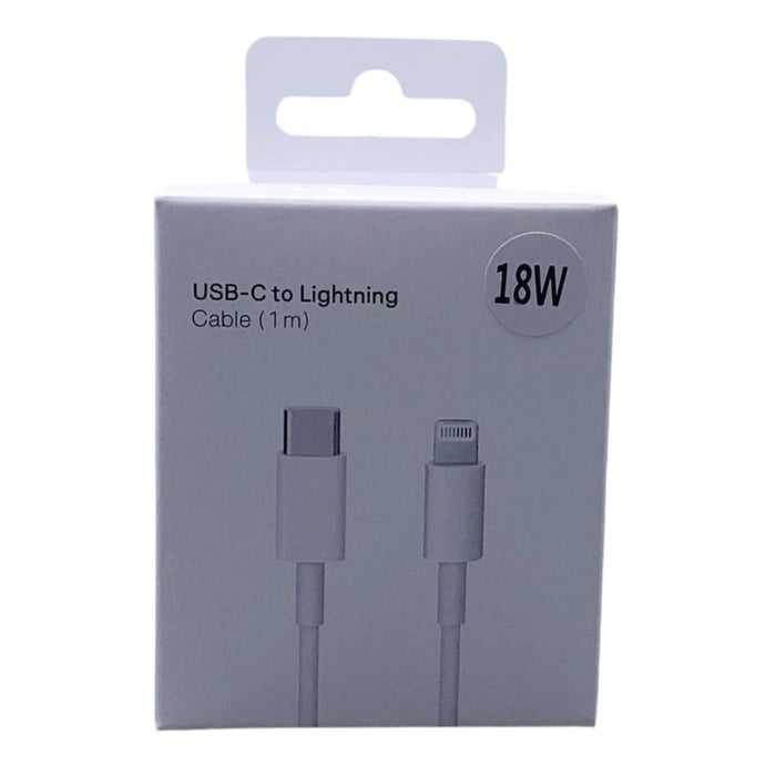 9eight5 Type-C to Lightning cable, 1m length, 18W fast charging accessory for iPhones and tablets, black wire with connectors