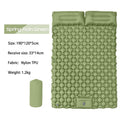 ECOTREK ultralight 2-person inflatable camping mattress with built-in foot pump and pillow, suitable for outdoor sleeping comfort