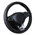 Habicare universal 37/38cm non-slip embossed leather car steering wheel cover in three colors, fits standard steering wheels.