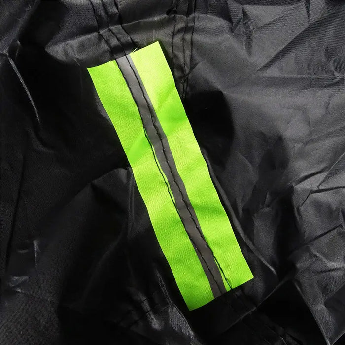 Habicare Universal Black Car Cover with reflective strips, available in various sizes, protects vehicles from weather and debris.