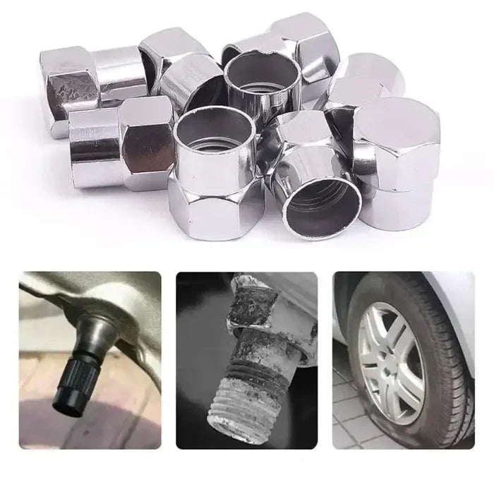 Set of 50 HBC Habicare universal car tire valve stem caps, small black rubber caps for tire valve protection.