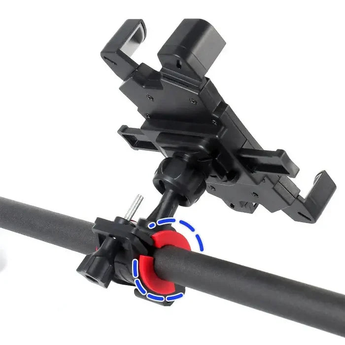 Habicare HBC universal large phone holder for bikes, motorcycles, and scooters, securely gripping smartphones during rides.