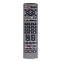 Habicare HBC universal remote control for Panasonic TVs, shown in full view with buttons and sleek black design