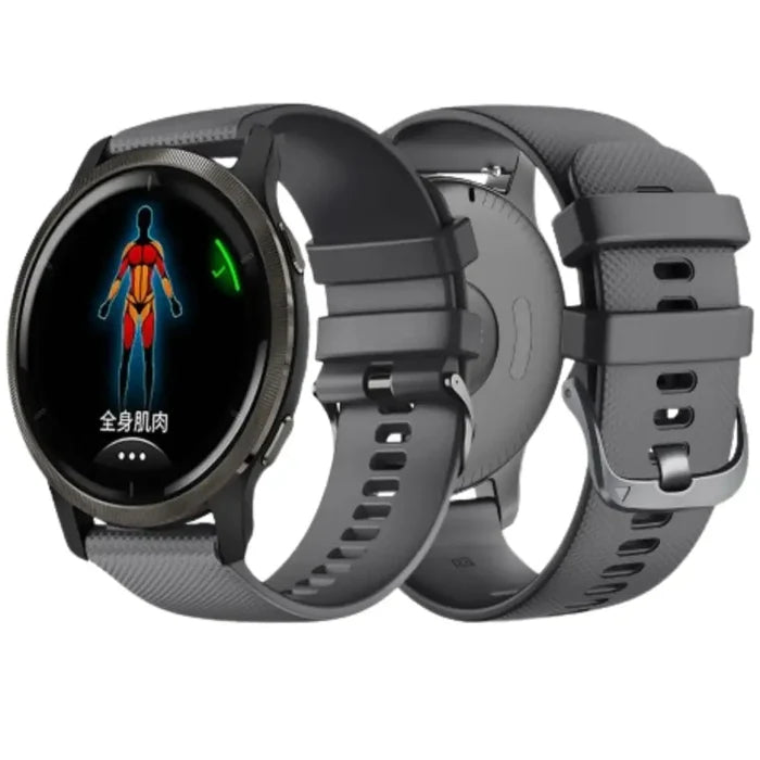 Habicare universal silicone strap for Garmin watch series, available in 13 colors, with TWS design for comfortable wear.