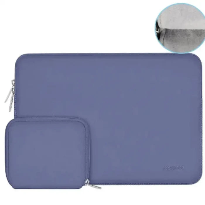 Habicare 9eight5 waterproof laptop bag for 13 to 13.3-inch laptops, shown in a sleek black design with a zipper closure.