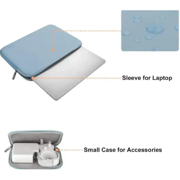 Habicare 9eight5 waterproof laptop bag for MacBook Pro 13 (2016-2024), shown in black with sleek design and durable material.