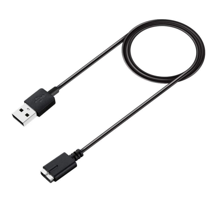 Black USB-A magnetic smartwatch charger cable for Polar M430 GPS, 1 meter long, compatible with Polar smartwatches.