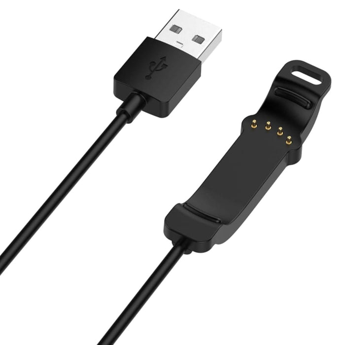 Black USB-A magnetic smartwatch charger cable for Polar Unite, 1 meter long, compatible with Polar fitness watches.