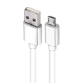 White 1m USB-A to micro-USB charger and data transfer cable from 9eight5 showing USB connectors and cable detail